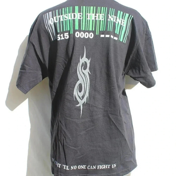 Vintage Slipknot Outside The Nine Graphic Black T-Shirt Tee Shirt - Medium - Picture 2 of 2